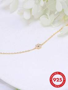 1pc S925 Sterling Silver Delicate Floral Bracelet For Women, Mori Style Exquisite Fresh Small 3D Flower Wrist Chain, Low-Key Elegant Atmosphere, Suitable For Single Wear Or Layering, Versatile For Daily Commute, Niche Jewelry Accessory - Flowers - View 5