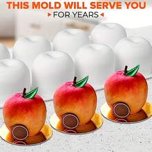 8-Cavity Apple Silicone Mold For Baking Mousse Cake, Dessert, Bread, Chocolate, Fruit, Pudding, Gel, Ice Cream, Christmas Cake Decoration, Non-Stick And Easy Release, Apple Shape, Also Suitable For Soap And Candles, Non-Stick And Easy To Clean, Oven And Microwave - View 7