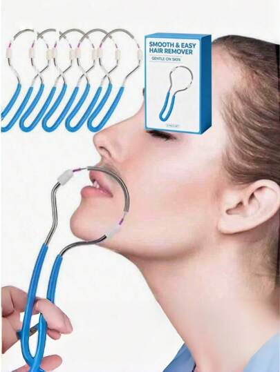 Épilateur facial sans douleur pour femmes - Appareil d'épilation physique du visage, épilateur à rouleau à ressort portable, outil d'épilation de type ressort, imperméable, hypoallergénique, convient aux hommes et aux femmes