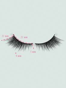 10 Pairs Natural Slanted Eyelashes With Cat Eye Effect And Extended Lash Tips, Essential For Daily Makeup And Dates. False Eyelashes, False Eyelashes, False Eyelashes. - 黑色 - 查看 3