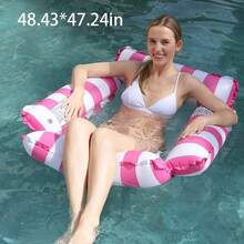 Multi-Use Inflatable Water Hammock - Breathable Mesh Pool Float With 4 Pillows For Adult Comfort & Stability, Perfect For Vacation & Pool Parties - Multicolor - View 24