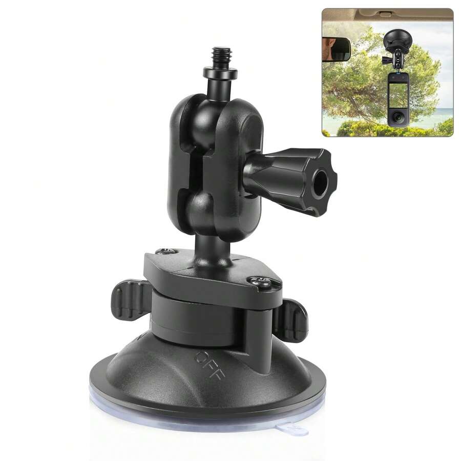 PULUZ 1/4 Inch Magic Arm Suction Cup Mount (Black) - View 1