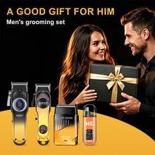 HIENA 4-In-1 Professional Men's Hair Clipper Trimmer Set LCD Digital Display Wireless Hair Clipper Trimmer Shaver Nose Hair Trimmer Men's Grooming Tool Gift Set - View 10