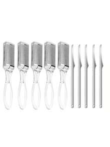 1/2/6/10pcs Foot Exfoliation Tool Set, Stainless Steel Double-Sided Foot File With Heel Scraper, Reusable Dead Skin Removal Tool, Suitable For Home Salon Foot Care And Grooming, Unisex Daily Use Nail Care Gift - Foot File and Callus Remover - View 11