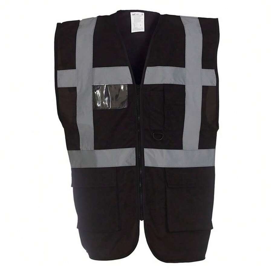 Yoko Unisex Adult Executive Hi-Vis Waistcoat - Black - View 1