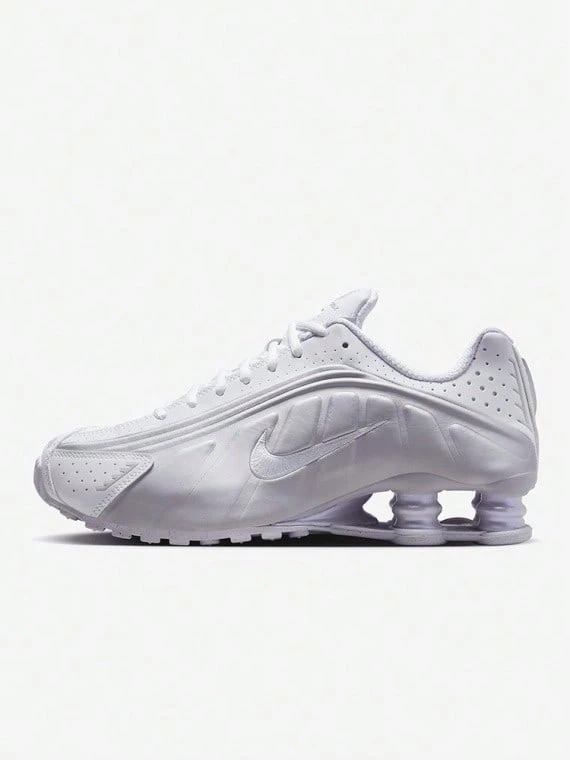 NIKE Shox R4 New Women's Versatile Retro Durable Cushioning Training Casual Sports Running Shoes HF5076-100 - Silver and White Splicing - View 1