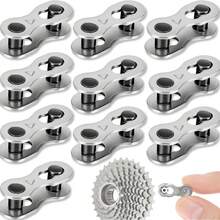 6 Pairs Bicycle Chain Quick Release Buckles, Compatible With 6/7/8/9/10/11/12 Speed Chain Connectors Master Links, Steel Electroplated Silver Mountain Bike Accessories - Multicolor - View 2