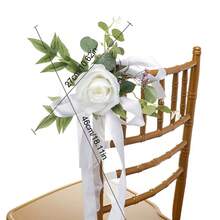4/8pcs Artificial Chair Back Flowers, Suitable For Wedding Venue Decoration, Artificial Flower Bouquet, Outdoor Banquet Decoration - Multicolor - View 3