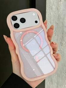 KOOLIFE 1件波浪磁吸無線充電亮片防震全包手機殼，適用於 iPhone 18 Pro Max/17 Pro Max/17 Pro/18 Pro/16 Pro Max/16 Pro/15 Pro Max/15 Pro/16/17 - 粉色 - 查看 5
