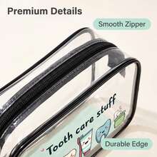 Dental Supplies Letter Print PVC Makeup Bag, Zipper Sealed PVC Travel Storage Bag, Cosmetic And Toiletry Bag, Suitable For Adults, Portable Makeup Box, Ideal Gift For Mothers, Teachers, Nurses, Suitable For Office, School, Travel,Bedroom Room Decor,Back To School - Multicolor 02 - View 7