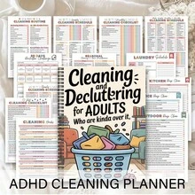 1pc Aesthetic ADHD Cleaning Spiral Notebook, Housework Schedule And Checklist, Professional Home Management Journal For Home Makers, Home Organization System, Daily Task Management - A - View 1