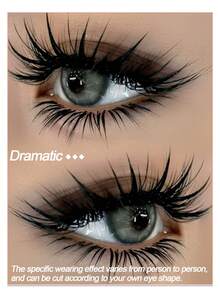 Sibeuna 7对全新水润触感自然仿貂毛假睫毛，时尚卡通风格尖刺假睫毛，蓬松假睫毛，适合角色扮演、化妆、派对 - 漫畫款濕睫毛 - 查看 2