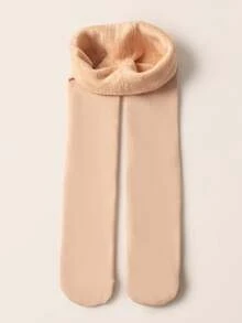 [Autumn/Winter] 1pc Girls/Children's Natural Skin Tone Thin Thermal Lined Tights, Heat-Locking, Warm, Thickened, Full Foot, Soft, Versatile, Skin-Friendly, Delicate, Sheer, Leg-Enhancing, Suitable For Autumn/Winter Outdoor Activities/Home Leisure/Daily Wear/Back To School - Multicolor - View 4