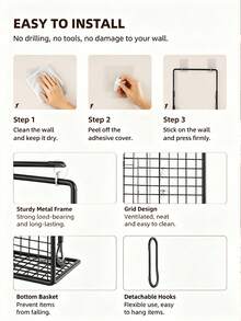 Drill-Free Installation Umbrella Storage Rack, Home Entryway Umbrella Organizer With Hooks, Space-Saving Decorative Umbrella Display Stand - Multicolor - View 7