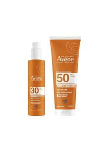 Avene [حزمة] بخاخ حماية من الشمس SPF30 200 مل + حليب شمس غير مرئي SPF50 250 مل - شفاف - مشاهدة 1