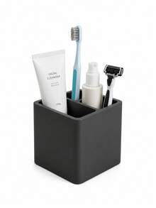 Bathroom Silicone Countertop Toothbrush And Toothpaste Storage Rack, Multi-Compartment Toothpaste Organizer For Electric Toothbrushes, Toothpaste And Oral Care Essentials - Multicolor - View 1