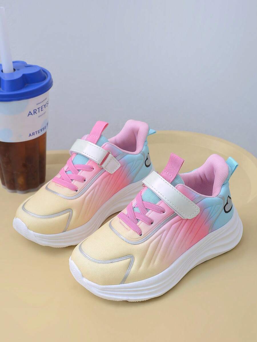 Dopamine Kids 網布輕量運動鞋 校園風舒適 EVA 慢跑鞋 - 粉色 - 查看 1