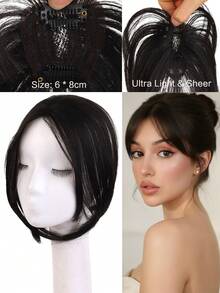 10 Inch Synthetic Fiber Women's Hair Wig, Bangs, Natural Fluffy And Lightweight, Perfect For Covering White Hair And Sparse Bangs, Hair Accessory, Halloween - Multicolor - View 13
