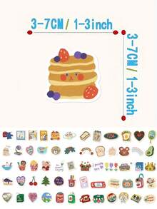 90pcs Cute Korean Style Watercolor Stickers For Phone Case, Diary, Guitar, Skateboard, Laptop Decoration, Self-Adhesive - Korean-style Water-based Pen - View 7