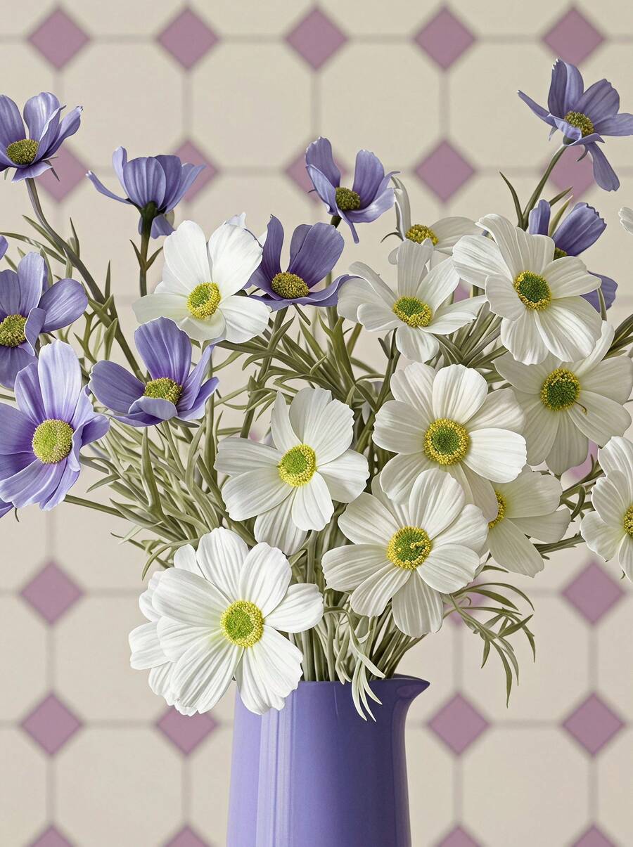 Joivida 1pc 43cm Bohemian Style Chrysanthemum & Daisy Artificial Flower Bouquet, Mulberry Flower, DIY Home Decor, Suitable For Tabletop/Photography Props, All Season Home Decoration, Cosmos Flowers