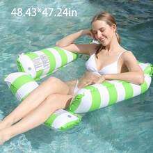 Multi-Use Inflatable Water Hammock - Breathable Mesh Pool Float With 4 Pillows For Adult Comfort & Stability, Perfect For Vacation & Pool Parties - Multicolor - View 17