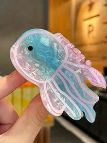 1pc Cute Colorful Jellyfish Hair Clip, Exclusive Design Personalized High-End Hair Clip, Hair Claw, Half Clip, Fashion Hair Accessory - Multicolor - View 7
