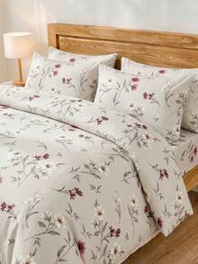 Bộ ga trải giường họa tiết hoa 2/3 món, chất liệu microfiber mềm mại, dễ giặt ủi, thoáng khí, chống nhăn, phong cách khách sạn sang trọng, quà tặng cho bố mẹ và bạn bè, gồm 1 vỏ chăn, 1/2 vỏ gối, có các cỡ: cỡ lớn, cỡ Queen, cỡ Full, cỡ Twin, thích hợp cho ký túc xá, chuẩn bị cho năm học mới. - Nhiều màu - Xem 2