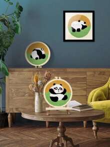 1pc Panda Punch Needle Embroidery Kit, Suitable For Adult Beginners, Includes Punch Needle, Fabric, Embroidery Hoop, Yarn And Sewing Needle, Home Decor Handmade DIY Kit, Perfect For Holiday Gifts - Multiple Styles - View 5