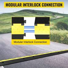 3 Pcs 2-Rubber Electrical Wire Cover Cord Protector Ramp 11000 Lbs - 40 X 10 X 2 Inch + 2 - View 7