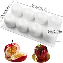 8-Cavity Apple Silicone Mold For Baking Mousse Cake, Dessert, Bread, Chocolate, Fruit, Pudding, Gel, Ice Cream, Christmas Cake Decoration, Non-Stick And Easy Release, Apple Shape, Also Suitable For Soap And Candles, Non-Stick And Easy To Clean, Oven And Microwave - View 11