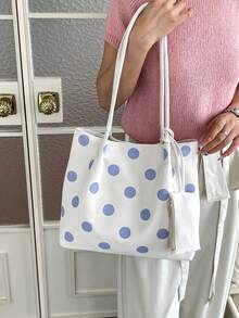 New Women's Handbag, Unique Design, Equipped With Dual Handles, Large Capacity, Perfect For Daily Casual Use. Whether For Vacation, Commuting Or Shopping, It's An Ideal Choice. - White - View 3
