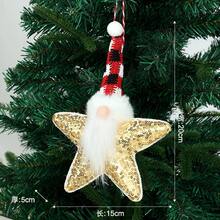 New Christmas Decoration Sequin Pentagram Santa Claus Ornament Home Christmas Tree Decoration Pendant W3HA - Red - View 6