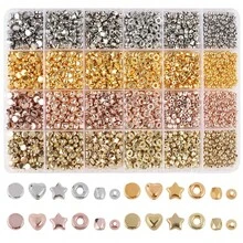 Juego de 7 piezas de accesorios de joyería compactos en oro & plata, incluye broche de langosta, broche de bolsa, anillos abiertos, tubo de posicionamiento, pinzas de joyería de punta afilada, anillos abiertos, adecuado para hacer pulseras, collares, cadenas de teléfono - Multicolor - Ver 10