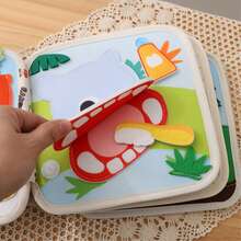 Baby Stoffbuch, geeignet für Kinder - langanhaltend Filz Quiet Book, interaktives illustriertes Stoffbuch, mit Kaninchen und anderen vielfältigen Tiermustern, ideales Lernspielzeug für Babys, fördert motorische Fähigkeiten, taktile und visuelle Entwicklung, kultiviert praktische Fähigkeiten und Kognition, farbenfrohes Design, lustige Illustrationen, perfektes Geburtstags- und Weihnachtsgeschenk für Babys - Verschiedenfarbig - Übersicht 7