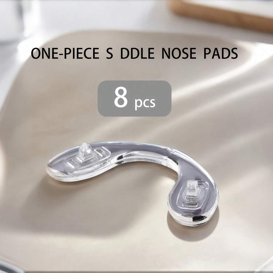 8PCS U-Shaped Silicone Eyeglass Nose Pads With Screws Transparent Non-Slip Comfortable Replacement Nose Pads For Adults Kids - 8 Items - View 1