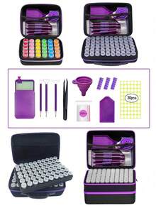 [New Diamond Tool Set] 1 Set Of Diamond Painting Storage Container Accessories, Diamond Art Storage Box With A Complete Set Of Art Tools (30/60/120/240 Slots) - A - View 2