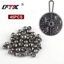 FTK Set Pemberat Pancing 45 Buah (Dengan Kotak Penyimpanan), Kotak Isi 6 Ukuran, Aksesoris Pancing (0.6g/0.8g/1g/1.5g/4.0g) - MultiWarna - View 9