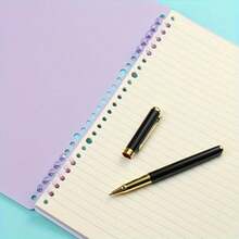 80pcs/160pcs 5-Hole Loose Leaf Binder Rings, Random Color, 5-Hole Plastic Binding Strips, Loose Leaf Binder, Plastic Roll, Detachable Loose Leaf Core, Easy-Open Page Fixers, Suitable For Organizing Loose Leaf Paper And Office Supplies, Loose Leaf Notebook - Random Color - View 6