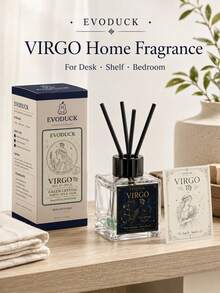 EVODUCK Virgo Zodiac Reed Diffuser 50ml, White Tea & Sage Scented Oil Diffuser With Green Crystal & 4 Fiber Reeds, Flameless Home Fragrance For Bedroom Bathroom Office, Astrology Birthday Gift For Women, Star Sign Room Decor - Flameless Series - View 10