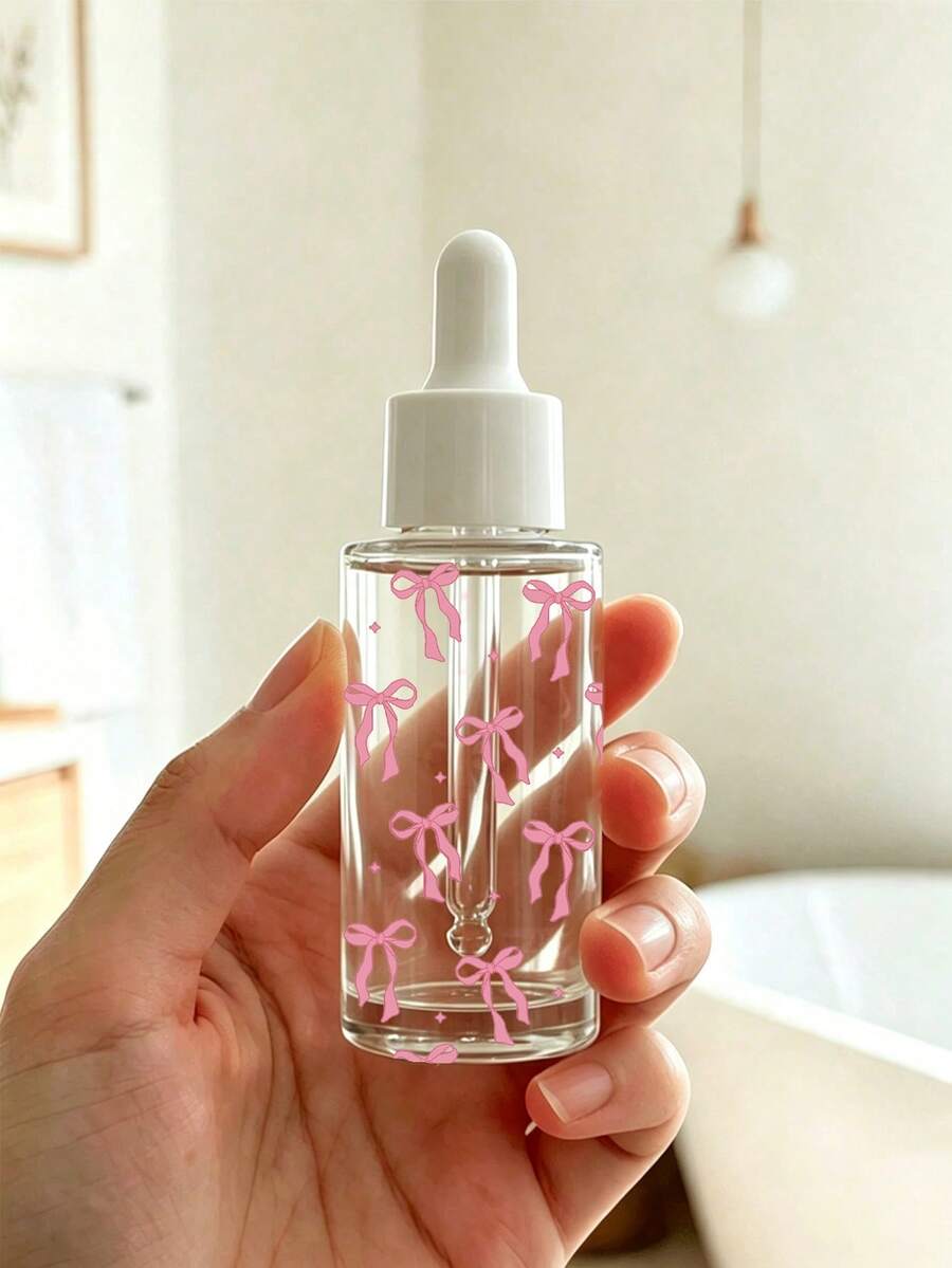 粉色蝴蝶結印花透明滴管瓶-精油分裝瓶,旅行便攜空瓶;適用於旅行、度假、居家裝飾(客廳、臥室、浴室)及各種場合(婚禮、派對、生日);適合送給女性、父母和朋友的禮物;兼具實用性與趣味性 - 彩色 - 查看 1