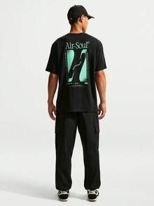 Nike Men's AS U NSW FAMILY REUNION TEE Short Sleeve Knit Collarless T-Shirt TIW1200-010 - Black - View 5