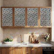 Static Cling Geometric Floral Window Film 28*100cm/43x100cm Minimal Line Pattern Rainbow Prism Privacy Glass Sticker Waterproof Decor For Bathroom Kitchen Cabinet - 1PC - View 6