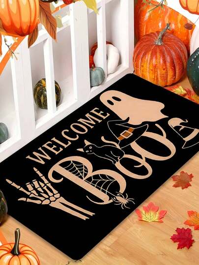1. Keset Lantai Pintu Masuk Bertema Hantu BOO untuk Halloween, Karpet Dekoratif Suasana Halloween untuk Pintu Masuk, Cocok untuk Hadiah Kreatif Halloween, Dekorasi Pintu Masuk, Keset Liburan, Karpet Dekoratif, Keset Liburan, Pecinta Dekorasi Rumah