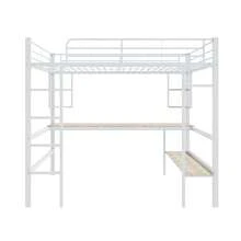 Bed Frame High Bed 140x200cm Metal Black - 白色 - 查看 6