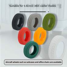 8pcs Luggage Wheel Covers, Shock-Absorbing Universal Wheel Noise Reduction Pads, Luggage Wheel Protection Accessories, Silent Wheel Covers, Travel Suitcase Wheel Protection Covers, Dedicated Luggage Wheel Protection Covers - Multicolor - View 7