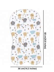 All-Season Baby Stroller Seat Cushion, Soft Skin-Friendly Baby Inner Pad, Cute Pattern Design, Easy Installation, Fits Most Strollers For Travel - 彩色 - 查看 8