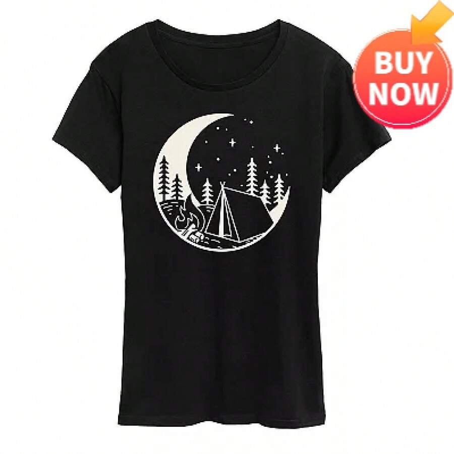 Summer Clothing For Women Floral Print Crewneck Short Sleeve T-Shirt Unisex - Black - View 1