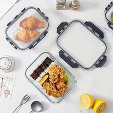 1pc Glass Lunch Box Set, Microwave Bowl, Lunch Container, Fresh-Keeping & Heat-Insulating Bento Box, Freezer , Dishwasher , Leak-Proof Food Container, Home Kitchen Supplies, Kitchen Accessories - Multicolor - View 7