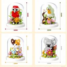 Cute Micro Particle Animal Building Blocks Series With Transparent Acrylic Dust Cover, Children's Building Toy Set, Includes Stickers, DIY Educational Stress Relief Puzzle Toy, Classroom Reward Small Gift, Back To School, Christmas, Birthday, Major Holiday Fashion Gift - Multicolor - View 5