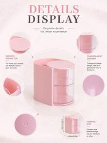 1pc Multi-Layer Rotating Hair Accessory Storage Box, Transparent Dust-Proof Hair Tie Organizer Tray, Hair Clip Headband Rubber Band Hair Tie Storage Rack, Multi-Functional Comb Storage Box, Cosmetic Box, Pencil Case (Storage Box Only, Inner Items Not Included) - Multicolor - View 6